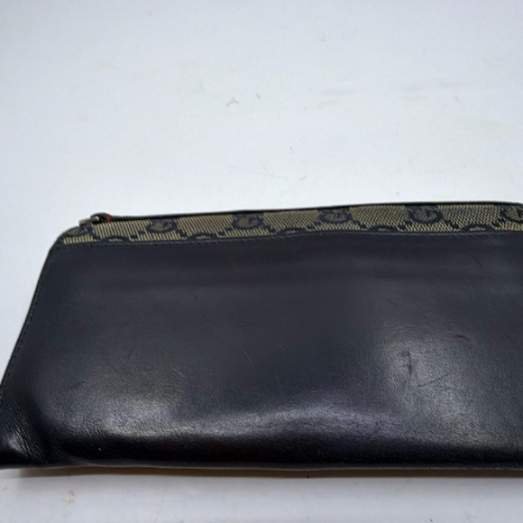 Gucci Continental Flap Black GG Monogram Canvas Leather Wall - Picture 3 of 8